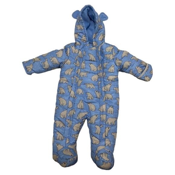 Polar Bears Baby Snowsuit Fleece Size 12M - Picture 1 of 4